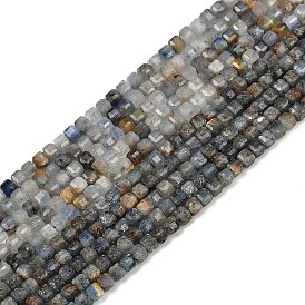 Натуральный кианитовые бисер пряди, кубические, граненые