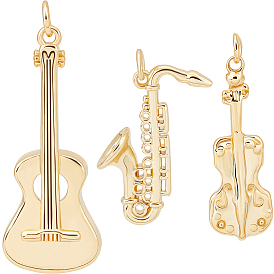 6 шт 3 стиль латунные подвески, с прыжковых колец, без кадмия и без свинца, долговечный, музыкальные инструменты