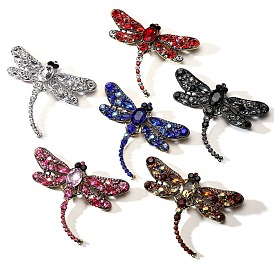 Alloy Rhinestone Brooches for Backpack Clothes, Dragonfly
