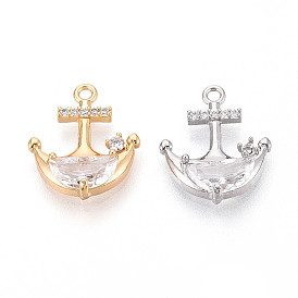 Латунные микро проложить кубического циркония подвески, без кадмия, без никеля и без свинца, якорь