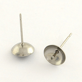 304 découverte de la boucle d'oreille en acier inoxydable, pour la moitié de perles percées