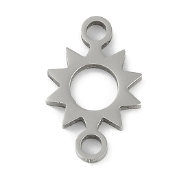 304 Stainless Steel Connector Charms, Hollow Sun Links