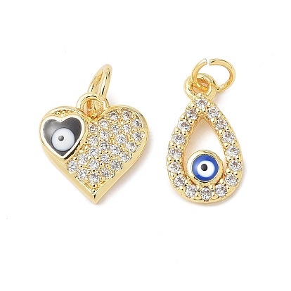Латунные микропроволочные кубические циркониевые подвески из эмали, Злые чары глаз, с целью перехода в кольце, реальный 18 k позолоченный