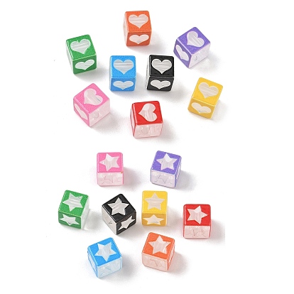 Transparent Acylic European Beads, Large Hole Beads, Cube