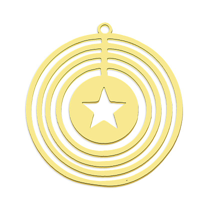 201 подвески из нержавеющей стали, лазерная резка, плоские круглые со звездой