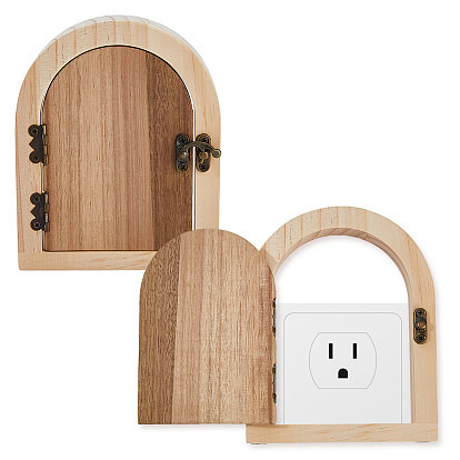 Wood Socket Protective Cover, Switch Guard Cover, Door-Shaped