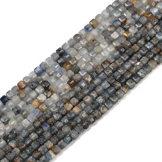 Натуральный кианитовые бисер пряди, кубические, граненые