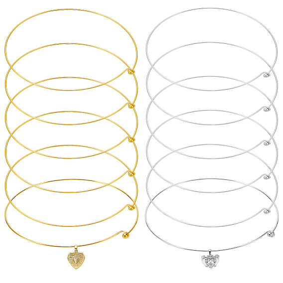 12шт. 2 цвета, железный чокер для изготовления, жесткие ожерелья