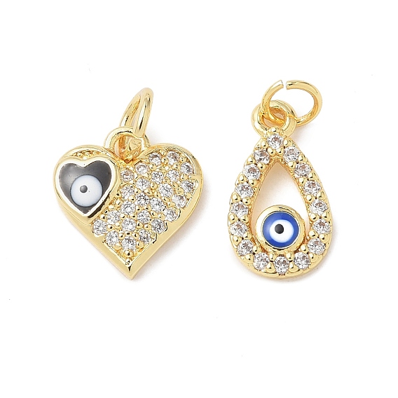 Латунные микропроволочные кубические циркониевые подвески из эмали, Злые чары глаз, с целью перехода в кольце, реальный 18 k позолоченный