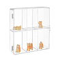 2-Tier 6 Grids Transparent Plastic Action Figures Display cases, Dustproof Model Rack for Minifigures Toys, Rectangle