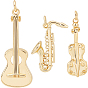 6 шт 3 стиль латунные подвески, с прыжковых колец, без кадмия и без свинца, долговечный, музыкальные инструменты