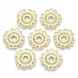 Rack Plating Alloy Filigree Joiners Links, Cadmium Free & Lead Free, Flower