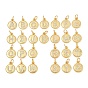 Breloques en laiton zircon cubique transparent, rond plat avec breloques en forme de lettre, plaqué longue durée, sans plomb et sans cadmium, crémaillère plaquage, réel 18 k plaqué or