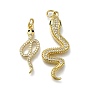 Латунные микропаве прозрачные подвески с фианитом, змея, долговечный, стойки покрытие, без свинца и без кадмия, с целью перехода в кольце