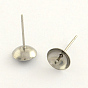 304 Stainless Steel Post Stud Earring Findings, For Half Drilled Beads