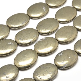 Oval Natural Pyrite Beads Strands