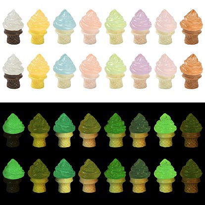 Luminous Resin Ice Cream Display Ornaments, Micro Landscape Accessories, Pretending Prop Decorations, Glow in the Dark