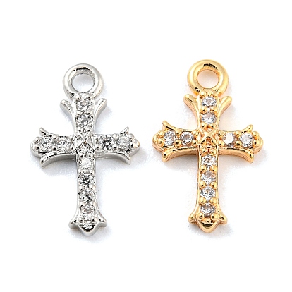 Латунные микро проложить кубического циркония подвески, без кадмия, без никеля и без свинца, крестик