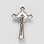 Tibetan Style Alloy Pendant Rhinestone Settings, Cadmium Free & Lead Free,, Crucifix Cross with Word, For Easter
