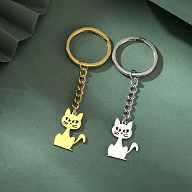 304 брелок из нержавеющей стали, кошка