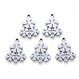 304 Stainless Steel Pendants, Laser Cut, Flower