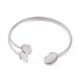 Ajustable 304 fabricación de brazalete de acero inoxidable, bandeja plana redonda y cuadrada