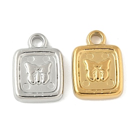 304 подвески из нержавеющей стали, квадрат с подвесками в виде бабочек