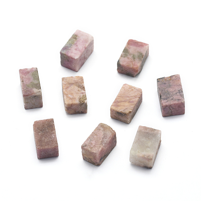 Natural Rhodonite Beads, No Hole/Undrilled, Cuboid