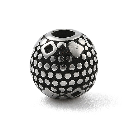 316 бусины из хирургической нержавеющей стали, круглый узор с ромбами