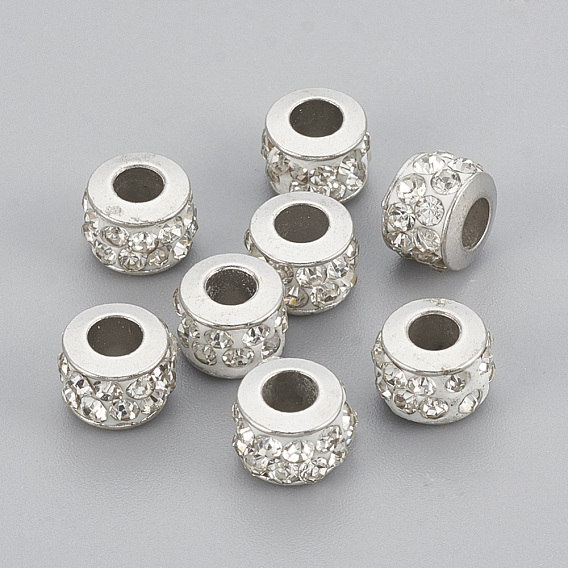 Handgefertigte Messing Polymer Clay Strass Perlen, Kolumne