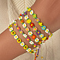 Браслеты ручной работы из пластиковых бусин., плетеные браслеты из нейлонового шнура для женщин, цветок