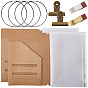 Traveler Notebook Accessories, Include 4Pcs Nylon Elastic Ropes, 1Pc Brass Ticket Holder, 2Pcs Iron Binder Clip, 2Pcs Kraft Paper Card Holder and 2Pcs Rectangle PVC File Pockets