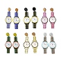 Sparkling Acrylic Watch Dangle Stud Earrings with 304 Stainless Steel Pins