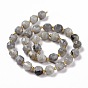 Natural Labradorite Beads Strands, with Seed Beads, Faceted Bicone Barrel Drum