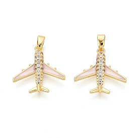 Латунные микро проложить кубического циркония подвески, прелести самолета, реальный 18 k позолоченный
