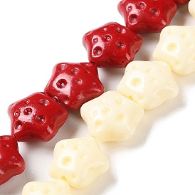 Synthetic Coral Beads Strands, Dyed, Star