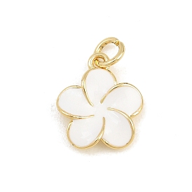 Legierung mit Emaille-Anhängern, Blume Reize, golden
