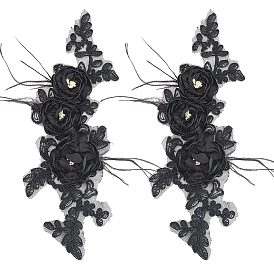 Нашивки из полиэстеровой ткани с цветочным рисунком, которые можно пришивать или приклеивать утюгом., с пером