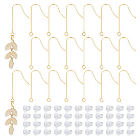 80 шт 316 хирургические крючки для серег из нержавеющей стали, с вертикальными петлями и 100пластиковыми ушными гайками