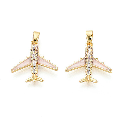 Латунные микро проложить кубического циркония подвески, прелести самолета, реальный 18 k позолоченный