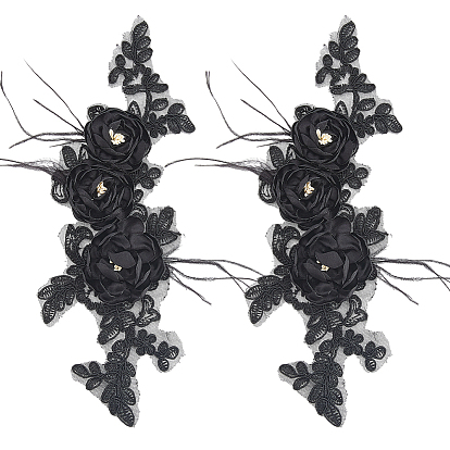 Нашивки из полиэстеровой ткани с цветочным рисунком, которые можно пришивать или приклеивать утюгом., с пером