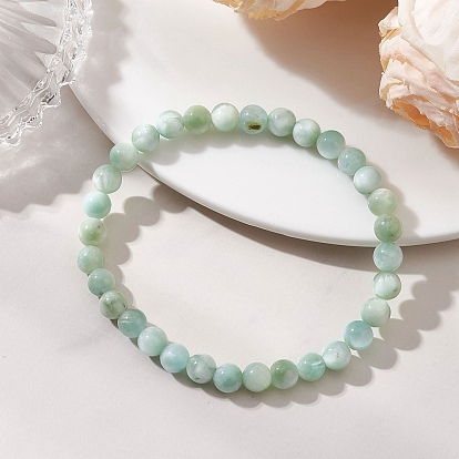 Эластичные браслеты из натуральных круглых стеклянных бусин для женщин и мужчин