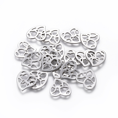 201 Stainless Steel Cabochons, Filling Material for Epoxy Resin Craft Art, Heart