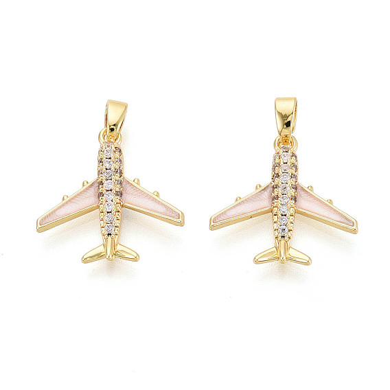 Латунные микро проложить кубического циркония подвески, прелести самолета, реальный 18 k позолоченный