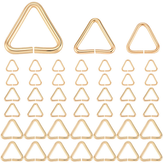 300pcs 3 styles triangle 304 anneaux en acier inoxydable, fermoirs à boucle, convient aux perles percées, sangles, sacs de cerclage