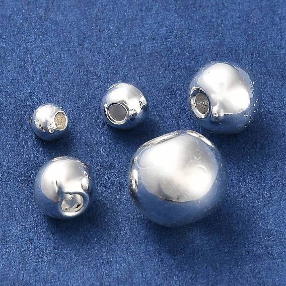 Alloy Beads, Long-Lasting Plated, Round