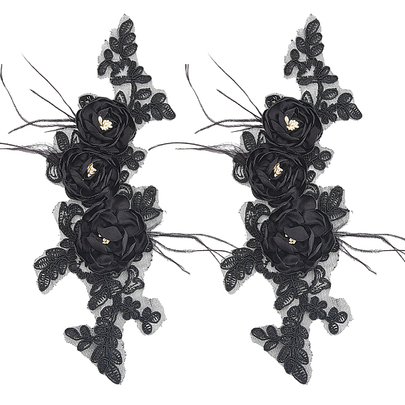 Нашивки из полиэстеровой ткани с цветочным рисунком, которые можно пришивать или приклеивать утюгом., с пером