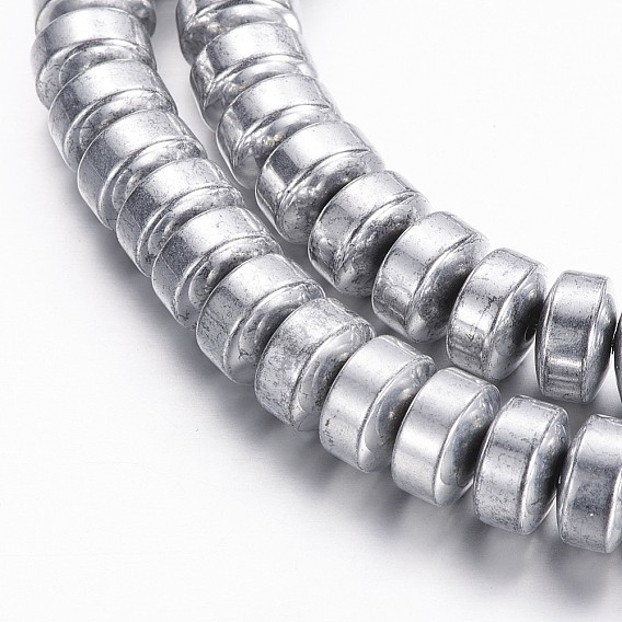 Гальванизировать немагнитных синтетический гематит бисер пряди, рондель