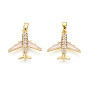 Латунные микро проложить кубического циркония подвески, прелести самолета, реальный 18 k позолоченный