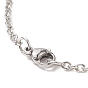 2Pcs 2 Color Crystal Rhinestone Heart with Evil Eye Link Bracelets Set, Alloy Jewelry for Women
